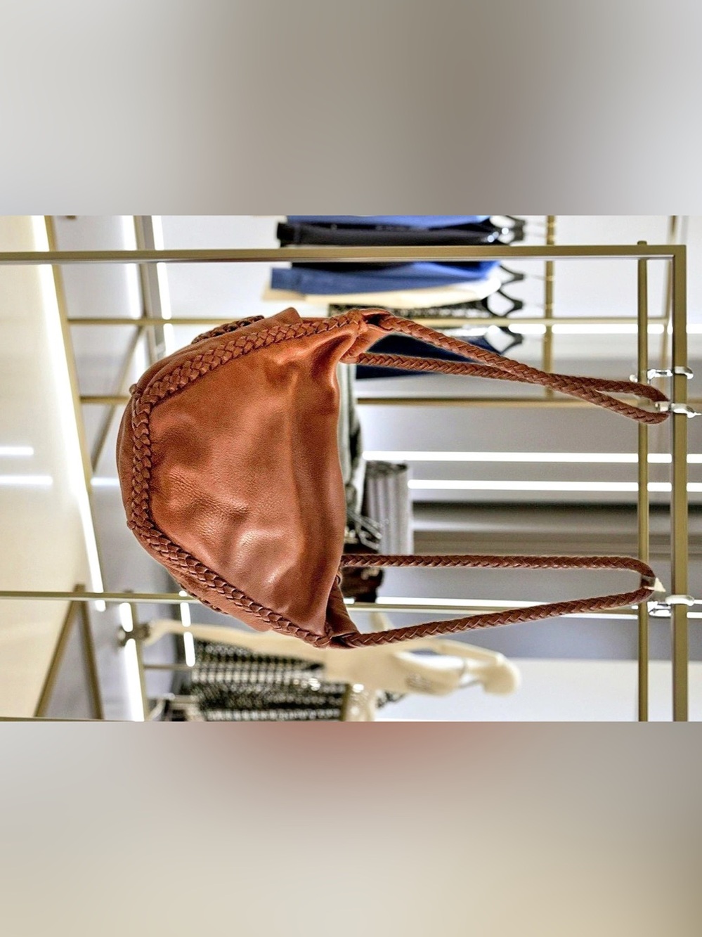Extremely Well  Made Hobo Style Bag in Soft Leather, Braided Straps, Intricate d